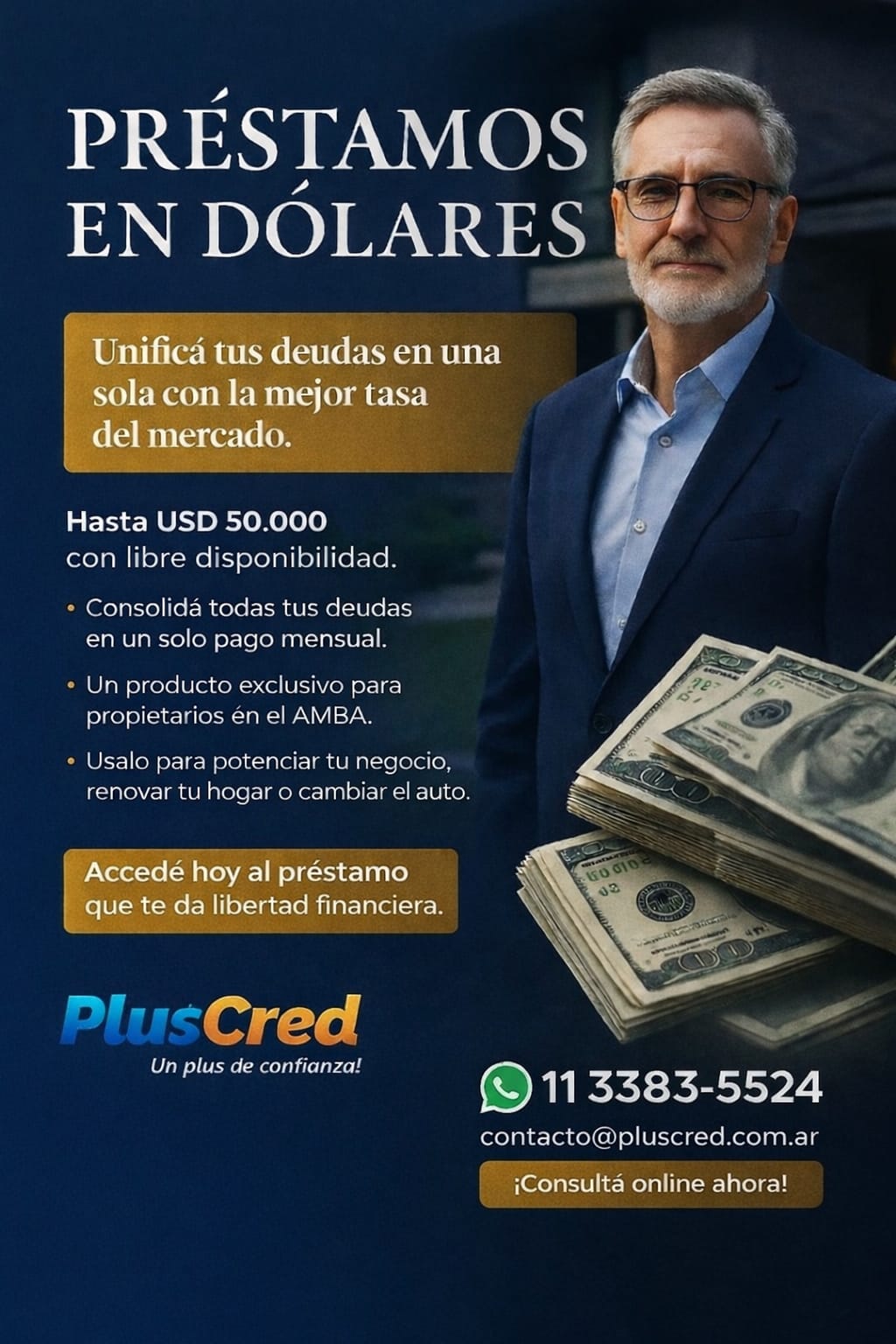 Préstamos en Dólares hasta USD 50.000 - PlusCred